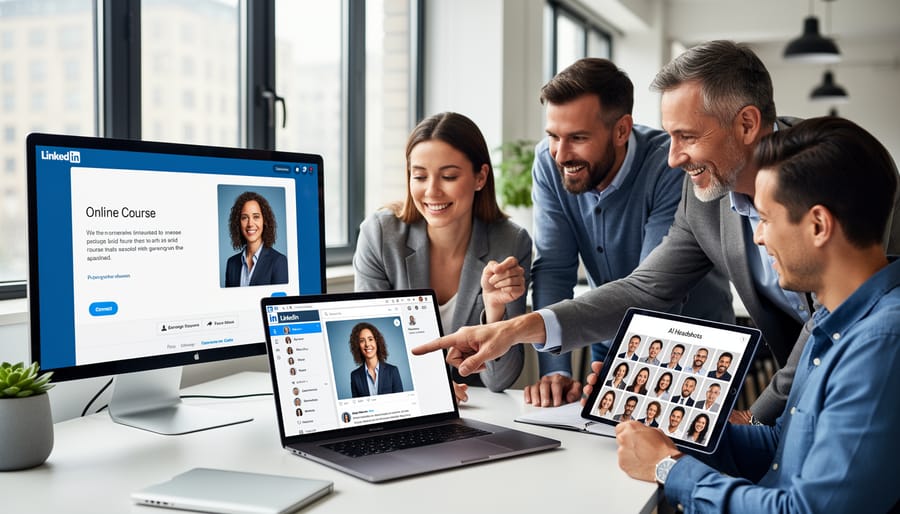 Latina business coach with authentic smile in professional office setting